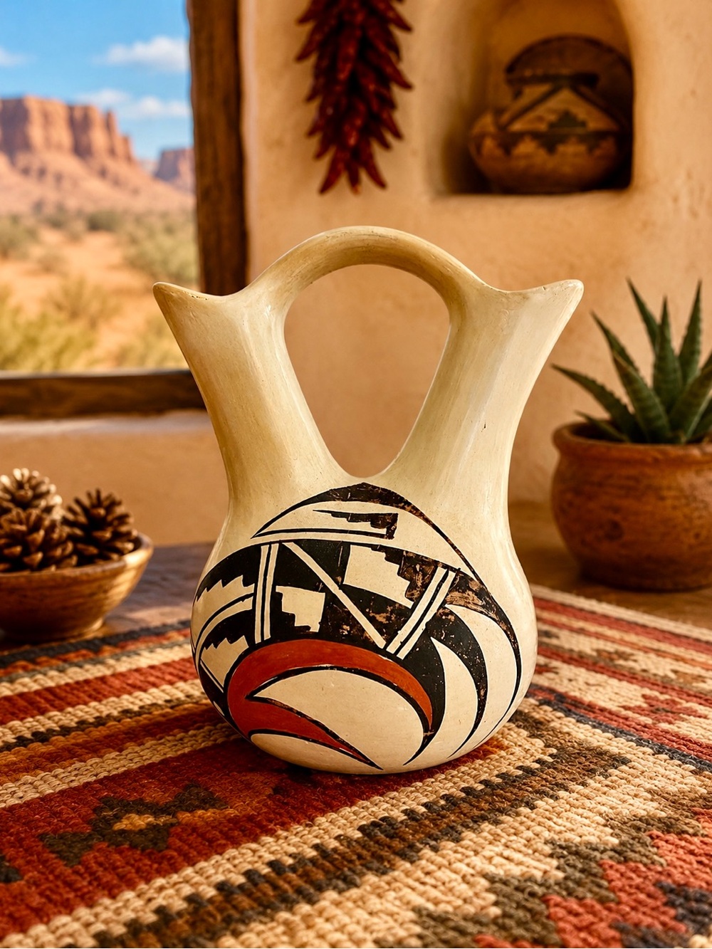 Signed Norma Ami Wedding Vase Pottery Southwestern Native American Pottery 5”